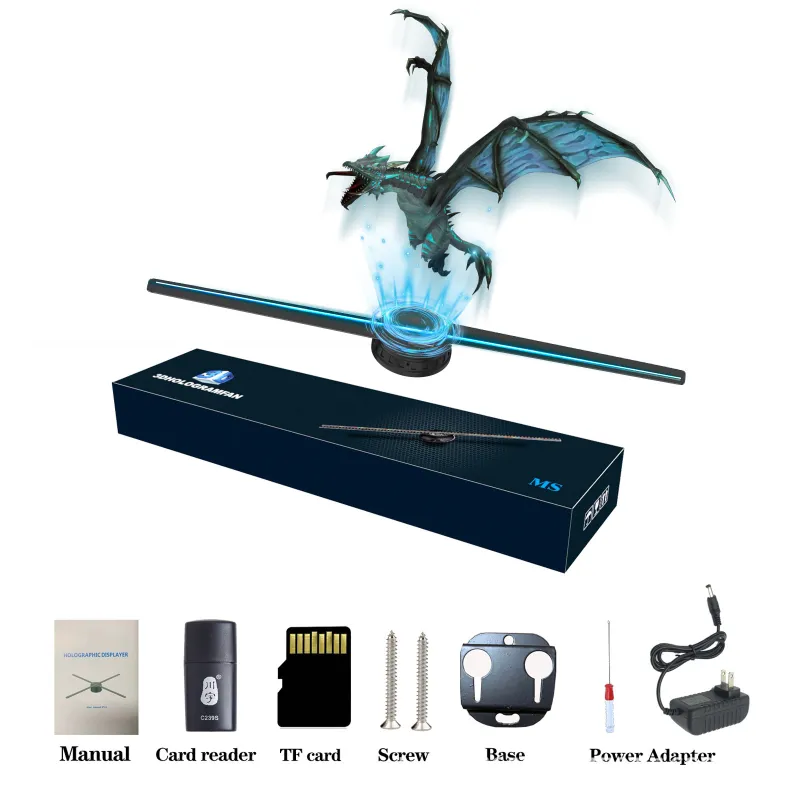 Hologram Led Fan 3d Holographic Fan Screen Hd Version Naked Eye 3d Home Decor - MyhawaiianshirtsUK