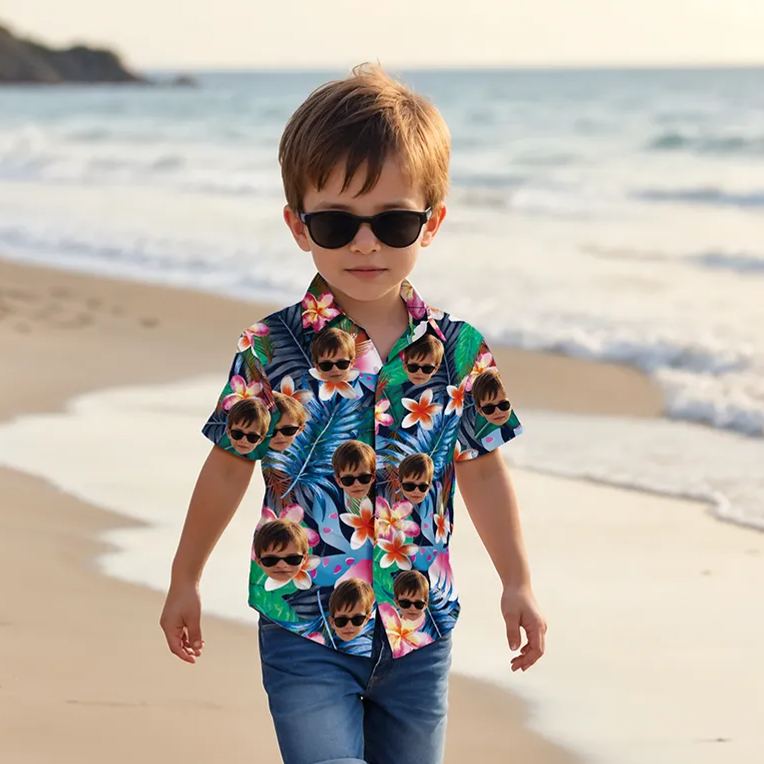 Tropical Wild - Custom Kids Unisex Hawaiian Shirt - MyhawaiianshirtsUK