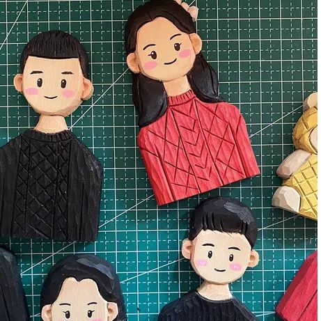 Custom Wooden Single-Person Photo Figurine Personalized Flat or 3D Handmade Miniature Figure - MyhawaiianshirtsUK