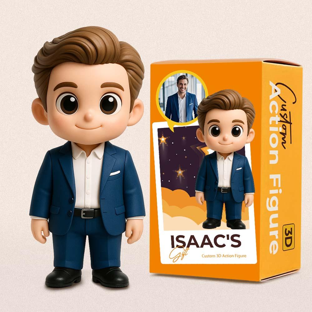 Figurine D'action 3d Personnalisée À Partir De Votre Photo, Figurine De Jouet Personnalisée Au Patron, Cadeaux Personnalisés Pour Le Patron - MyHawaiianShirtsFR