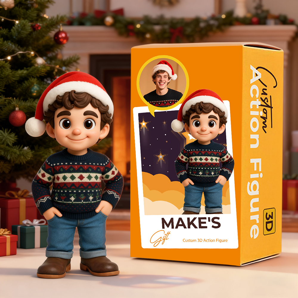 Figurine 3d Personnalisée Unique, Cadeau De Noël Unique Pour Les Couples, Les Amis Et La Famille - MyHawaiianShirtsFR