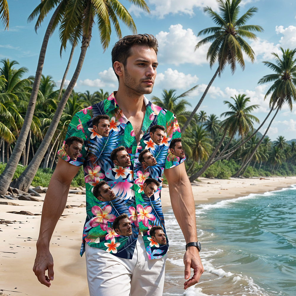 Tropical Wild - Chemise Hawaïenne Personnalisée Pour Hommes-MyHawaiianShirtsFR