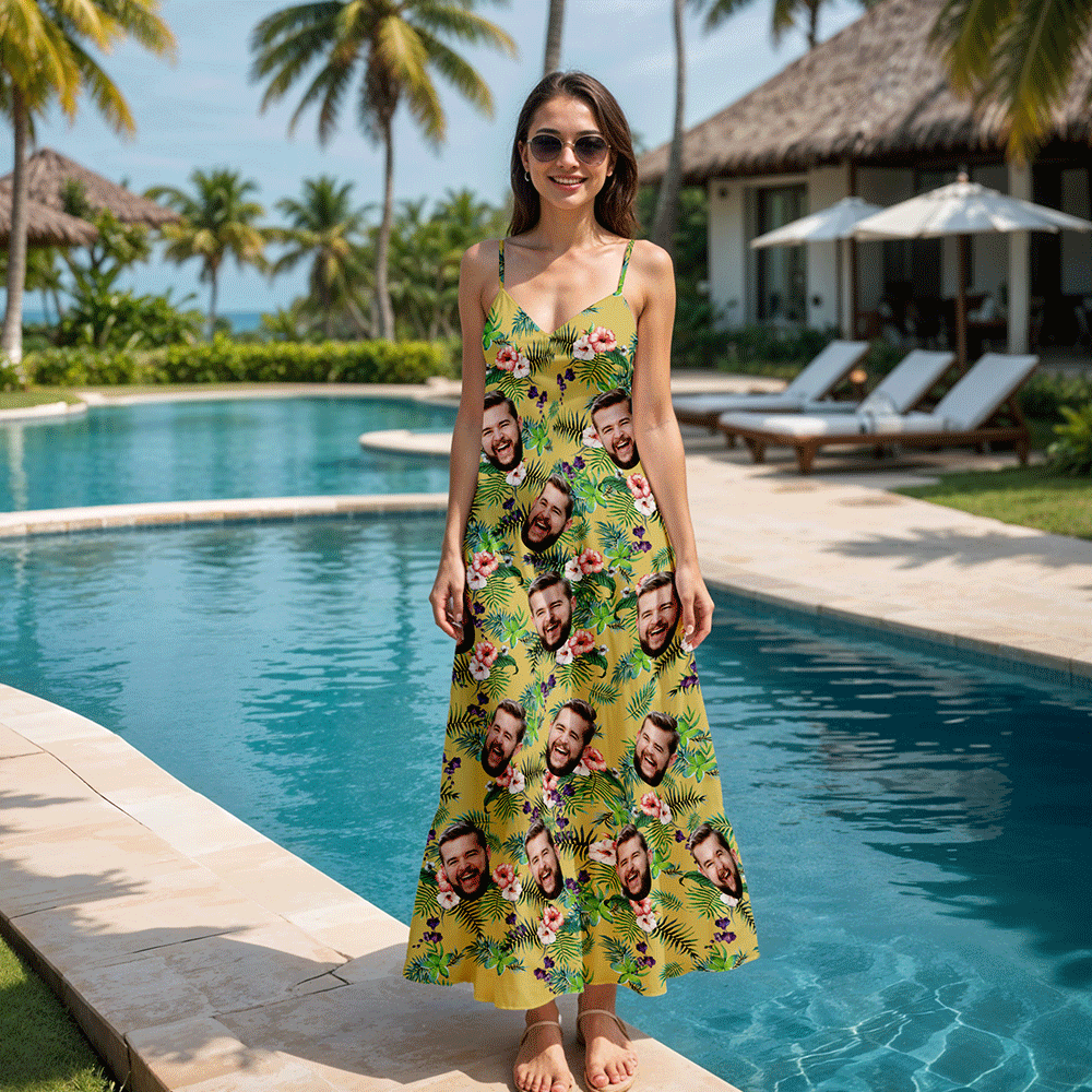 Fresh Flora - Robe Longue Hawaïenne Personnalisée Pour Femme