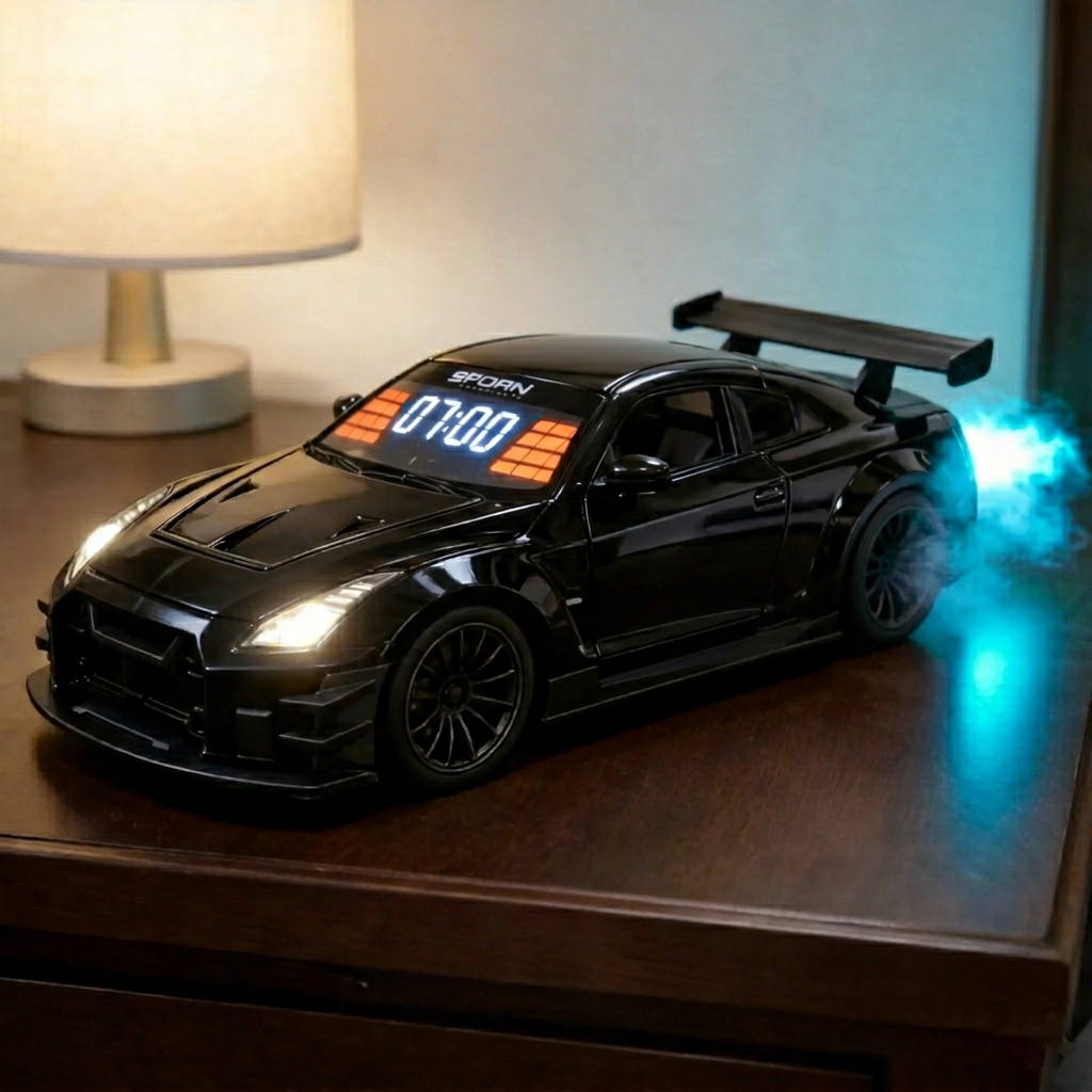 Réveil Hypercar Avec Son De Moteur, Effet D'échappement Et Lumières Led – Cadeau De Bureau Pour Les Passionnés De Voitures - MyHawaiianShirtsFR