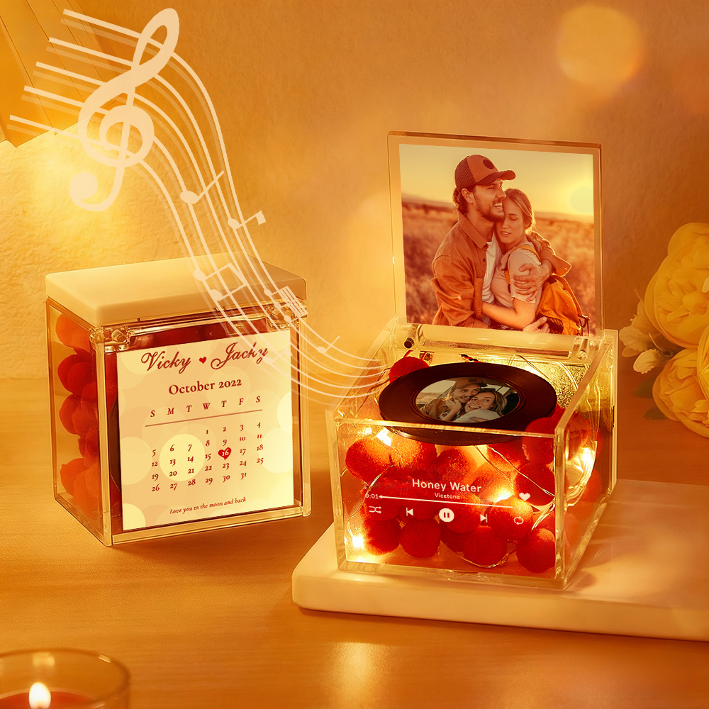 Mini Lecteur De Musique Premium Avec Disque Dur Et Lecteur De Musique Automatique, Boîtier En Acrylique Personnalisé Avec Photo Et Lumière. - MyHawaiianShirtsFR