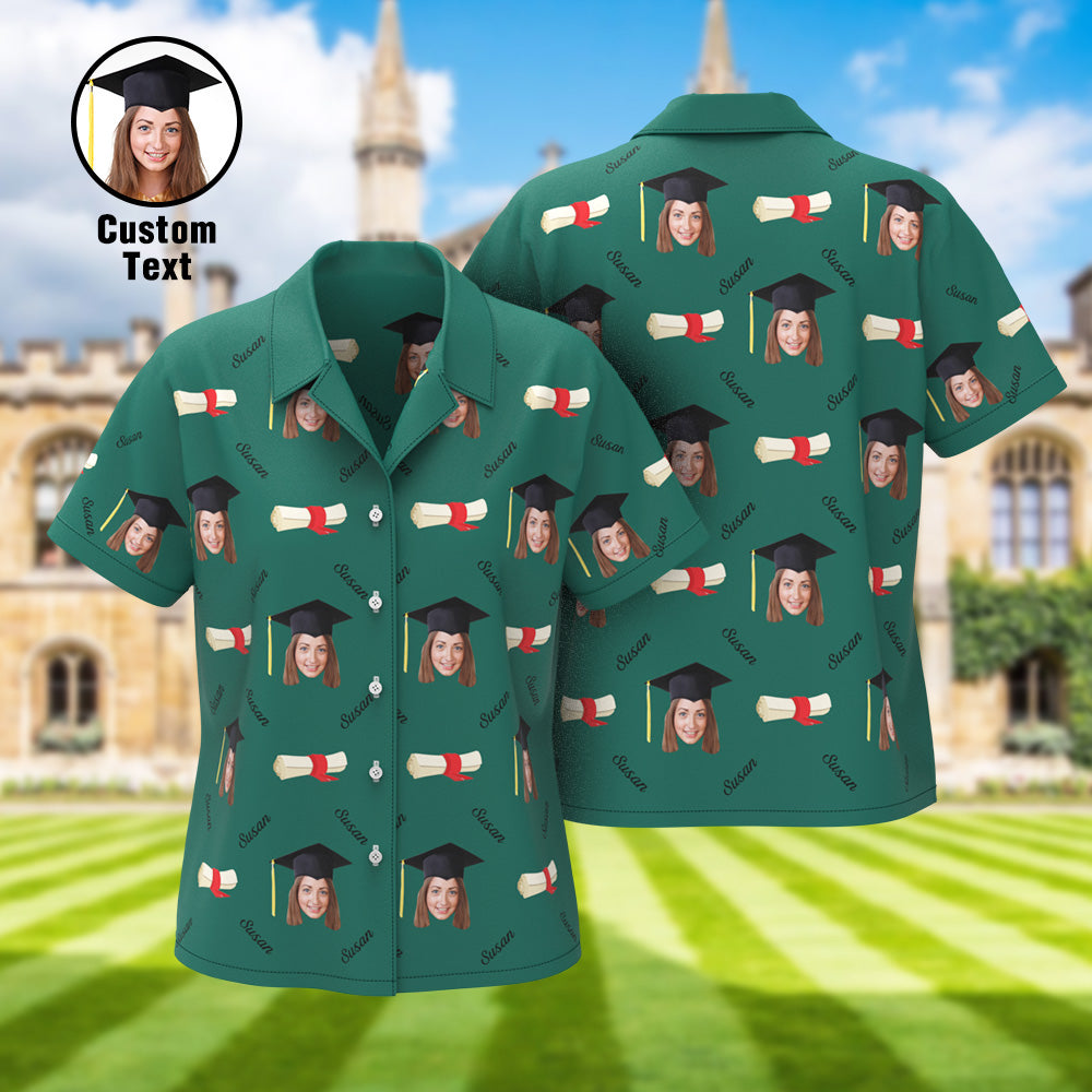 Chemise Hawaïenne De Remise De Diplôme Personnalisée Avec Visage Et Nom Chemises Aloha De Fête De Remise De Diplôme Personnalisées - MyHawaiianShirtsFR