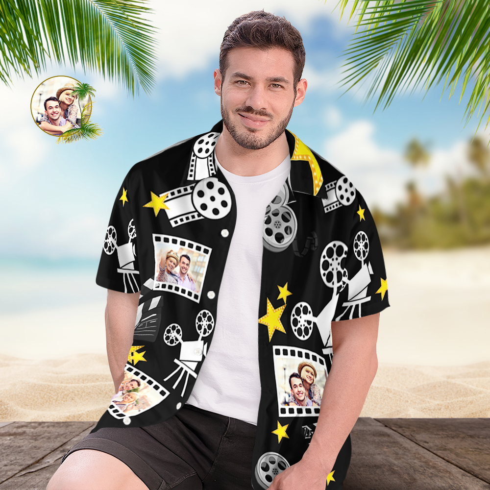 Chemise PersonnaliséeChemises Hawaïennes Avec Photo Personnalisée, Nos Chemises De Film D'amour Avec 3 À 6 Photos, Chemises Boutonnées, Cadeaux Pour Lui-MyHawaiianShirtsFR