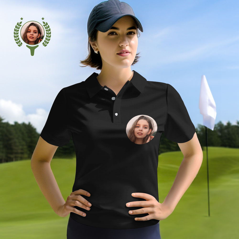 Polo Personnalisé Avec Visage Ou Logo Pour Elle-MyHawaiianShirtsFR