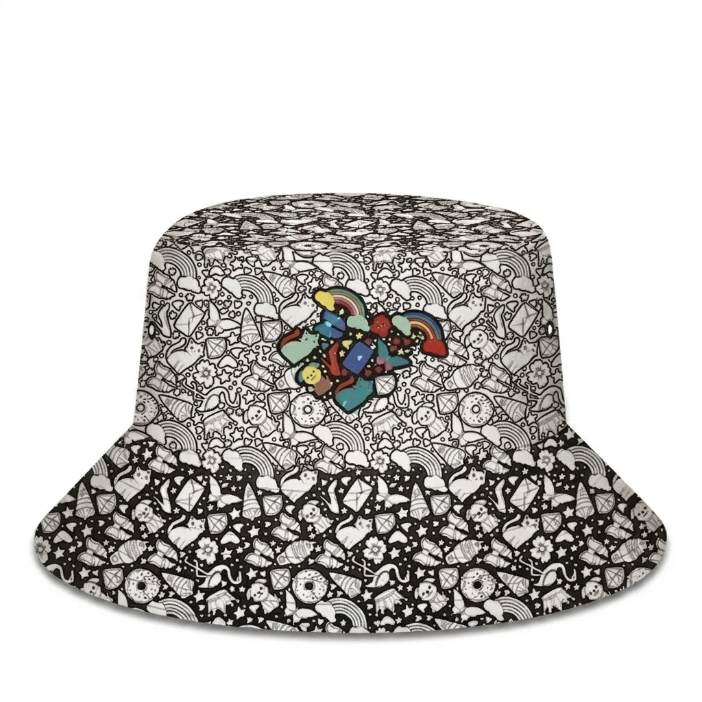 Chapeau De Seau Arc-en-ciel à Colorier Bricolage Avec 24 Marqueurs De Couleurs, Coloriez Votre Propre Chapeau De Seau, Chapeau De Seau De Coloriage Personnalisable, Chapeau De Seau De Coloriage Créatif Pour Adultes