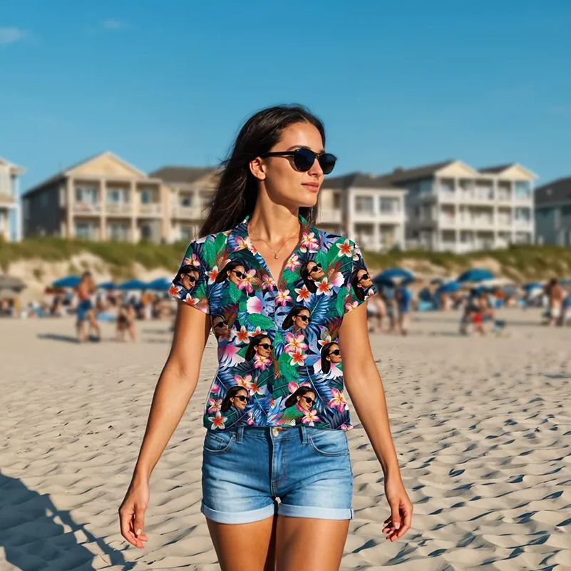 Tropical Wild - Chemise Hawaïenne Personnalisée Pour Femme-MyHawaiianShirtsFR
