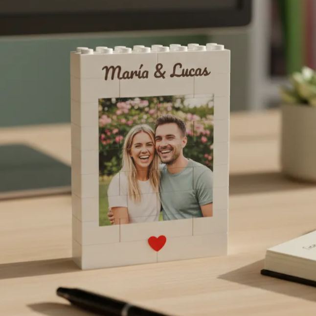 Cadre Photo Personnalisé En Briques – Construisez Votre Amour, Un Cadeau Romantique Pour La Saint-valentin Et Les Anniversaires