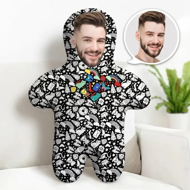 Oreiller Minime à Colorier DIY Avec Visage Personnalisé Avec 24 Marqueurs De Couleurs, Coloriez Votre Propre Oreiller Minime, Oreiller Minime à Colorier Personnalisable, Oreiller Minime à Colorier Créatif Pour Adultes
