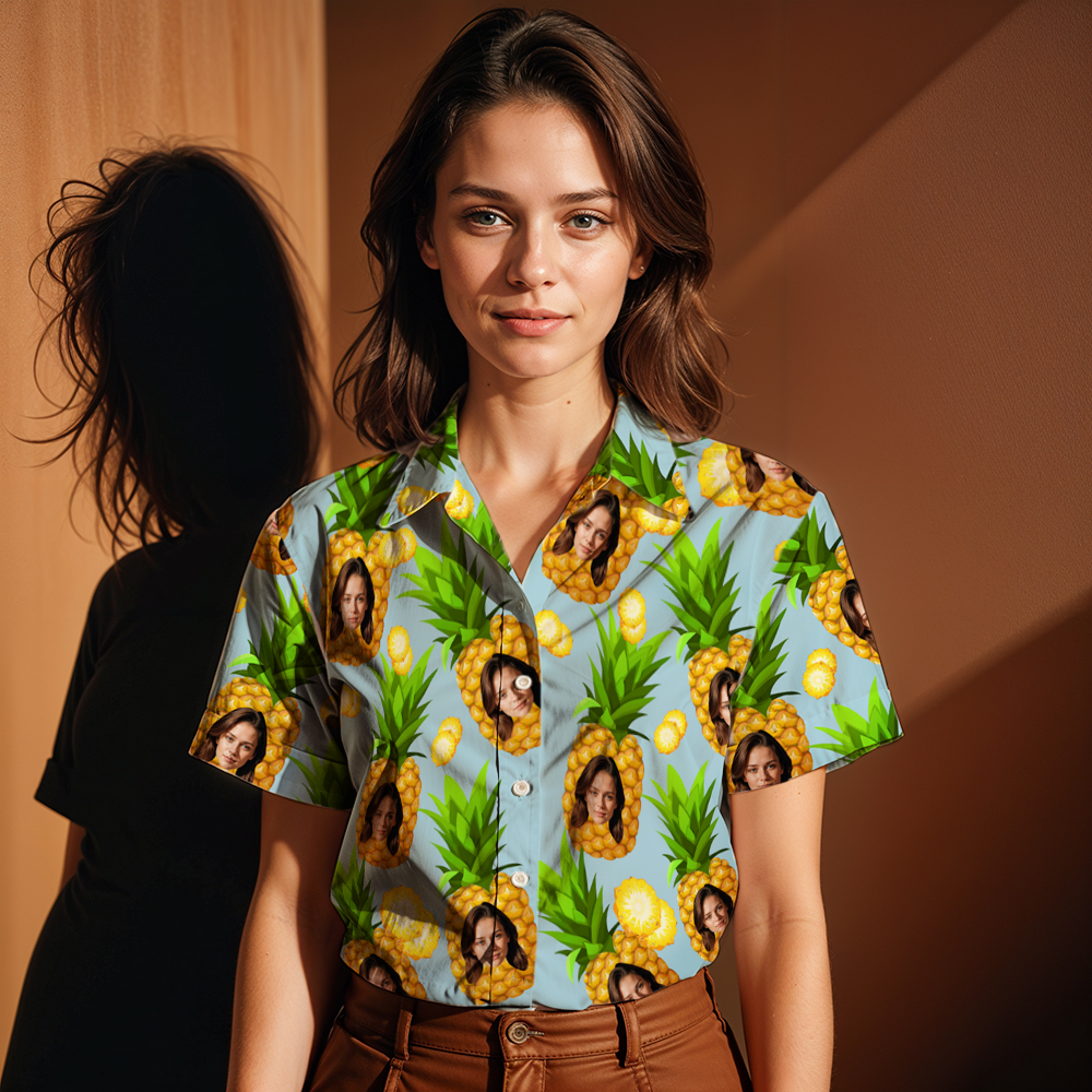 Ananas-party - Individuell Gestaltetes Hawaiihemd Für Damen-MyHawaiianShirtsDE