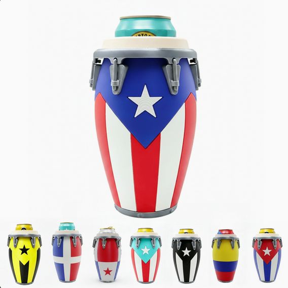 Custom 3D Printed Conga Style Can Holder Puerto Rican Flag Boricua Tumbler Caribbean Gift 12oz - Get Photo Blanket