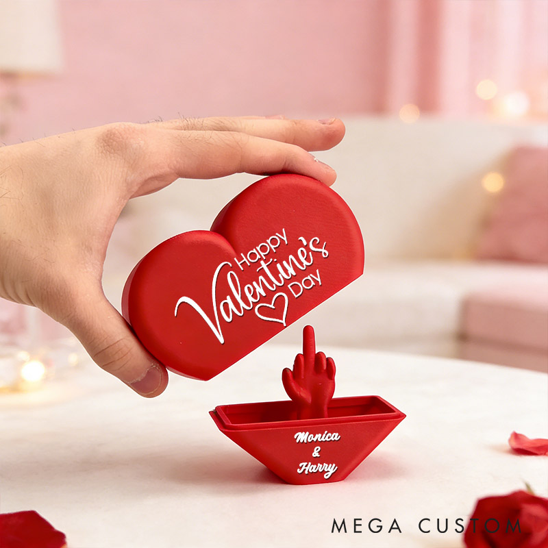 Personalisiertes Herz Mit Mittelfinger Als Scherzartikel – Lustiges Geschenk Für Den Ex-partner – Jahrestagsgeschenk Für Ihn/sie – Valentinstagsgeschenk Für Freund/freundin