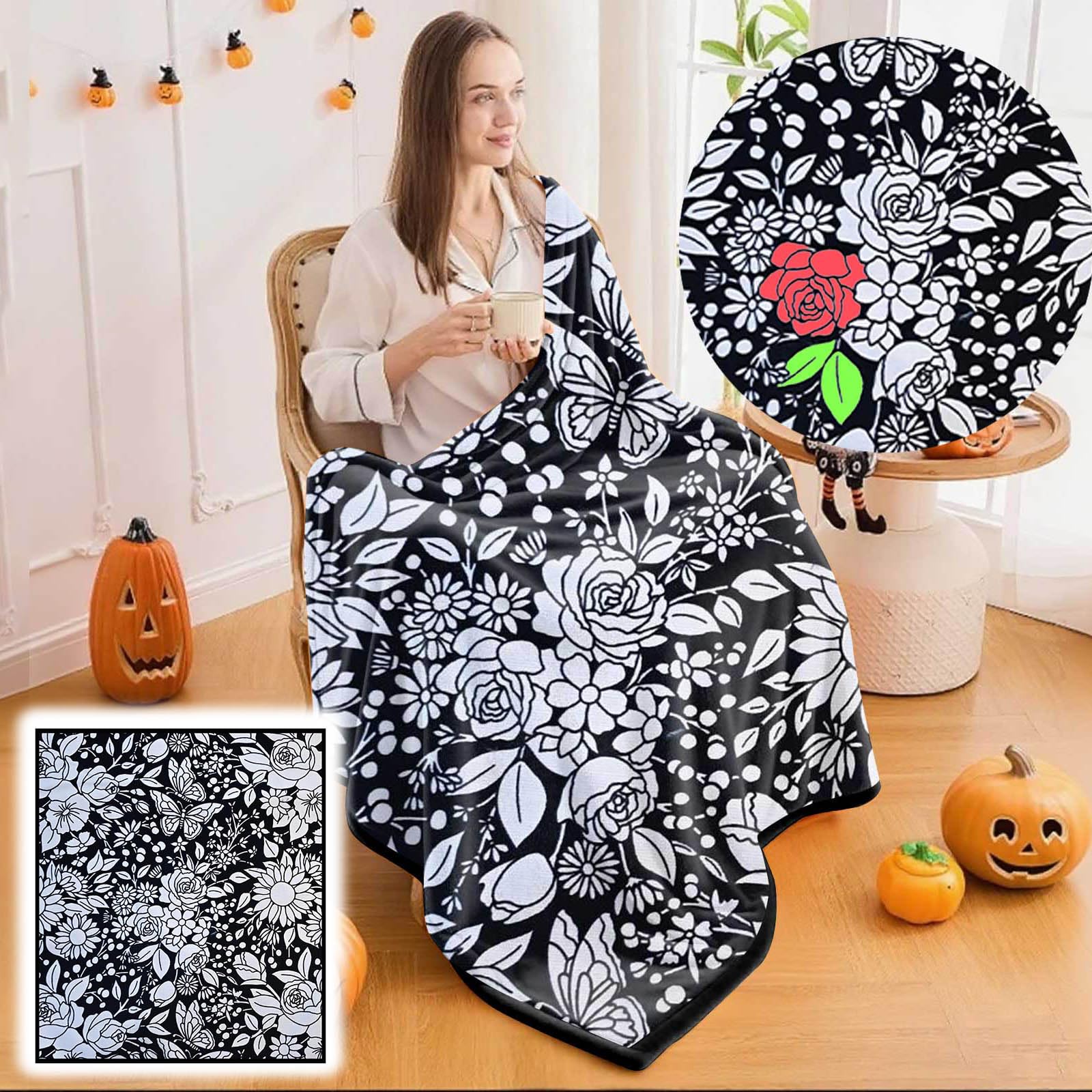 DIY-Blume-Decke Zum Ausmalen Mit 24 Farbmarkern, Färben Sie Ihre Eigenen Decken, Anpassbare, Waschbare Diy-Ausmaldecken-Sets, Sie Können Flauschigen Samt Ausmalen, Kreative Diy-Ausmaldecken Für Erwachsene