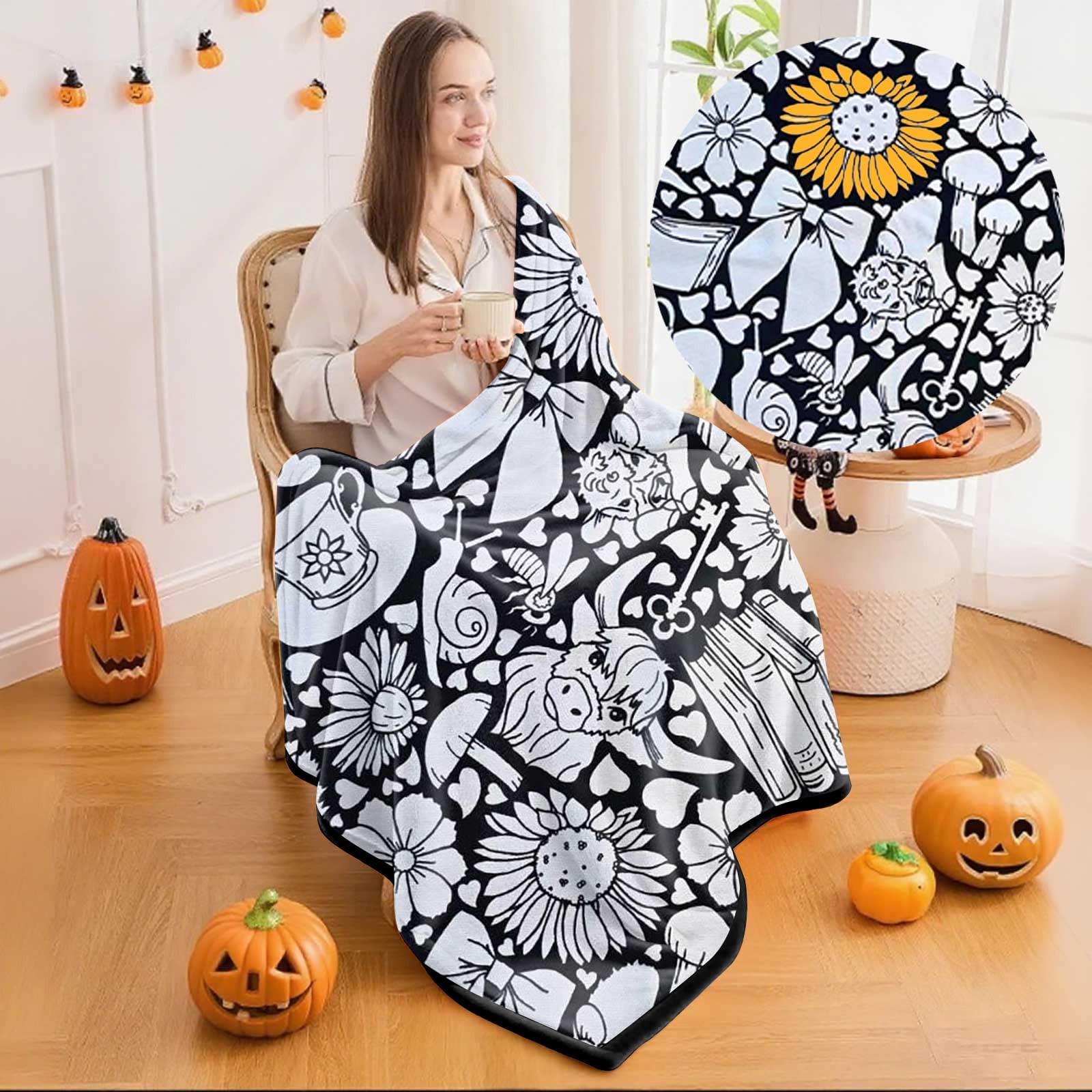 DIY-Decke Zum Ausmalen Im Büffel- Und Kaffee-Stil Mit 24 Farbmarkern, Färben Sie Ihre Eigenen Decken, Anpassbare Waschbare Diys-Deckensets Zum Ausmalen, Sie Können Flauschigen Samt Ausmalen, Kreative Diys-Decken Zum Ausmalen Für Erwachsene