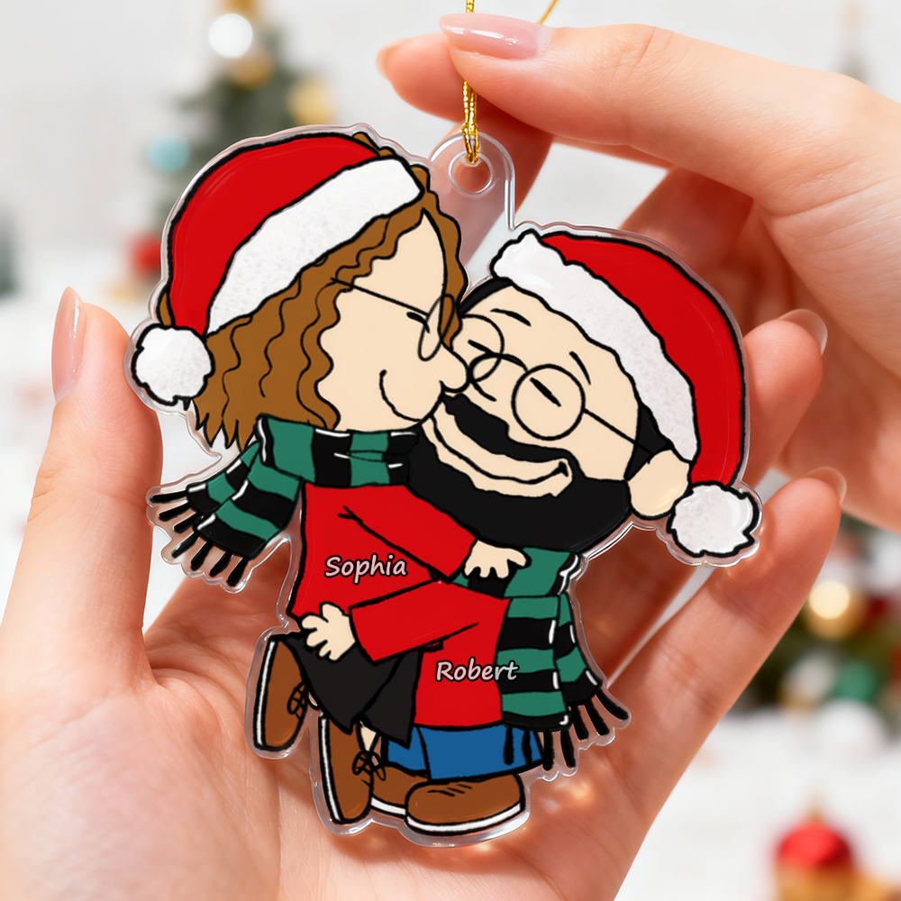 Individuell Gestalteter Cartoon-paar-weihnachtsbaumschmuck | Personalisiertes Weihnachtsgeschenk | Valentinstagsgeschenk - MyHawaiianShirtsDE