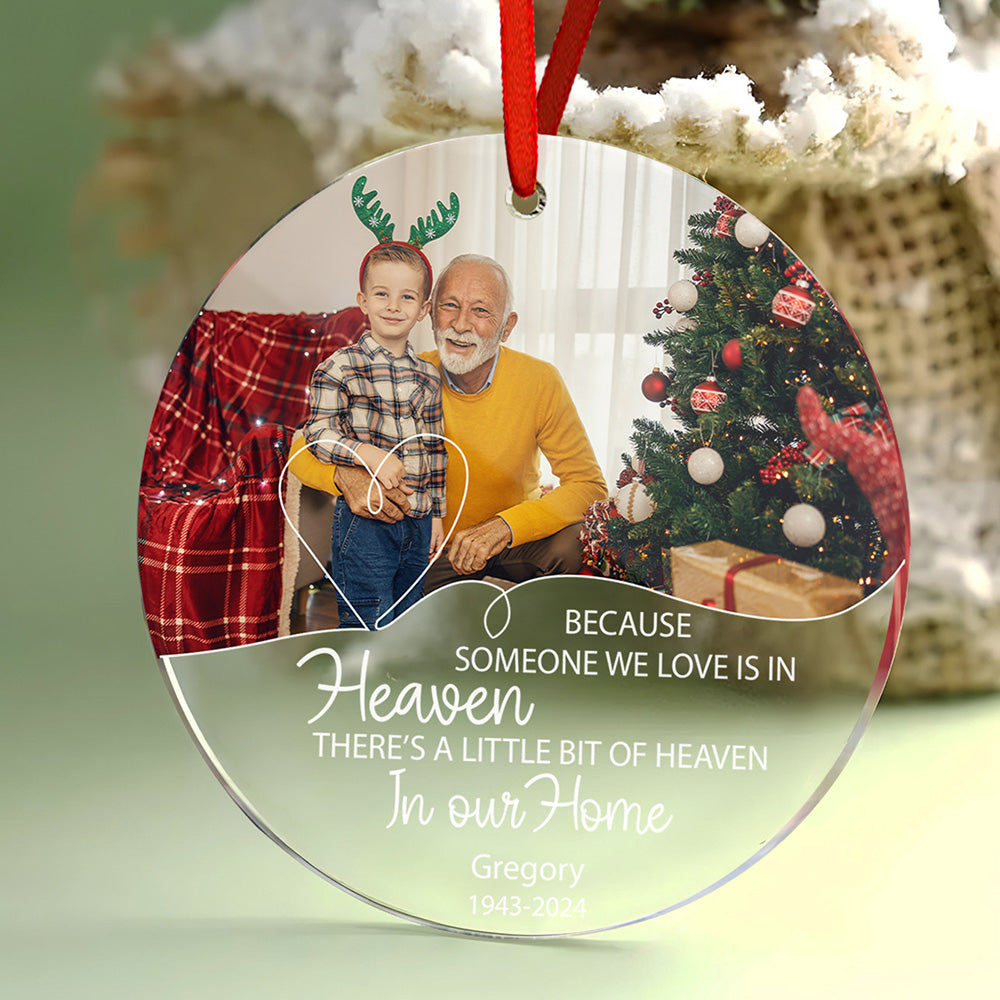 Personalisierter Weihnachtsschmuck In Liebevoller Erinnerung Mit Foto, Gedenkornament Als Weihnachtsgeschenk-MyHawaiianShirtsDE