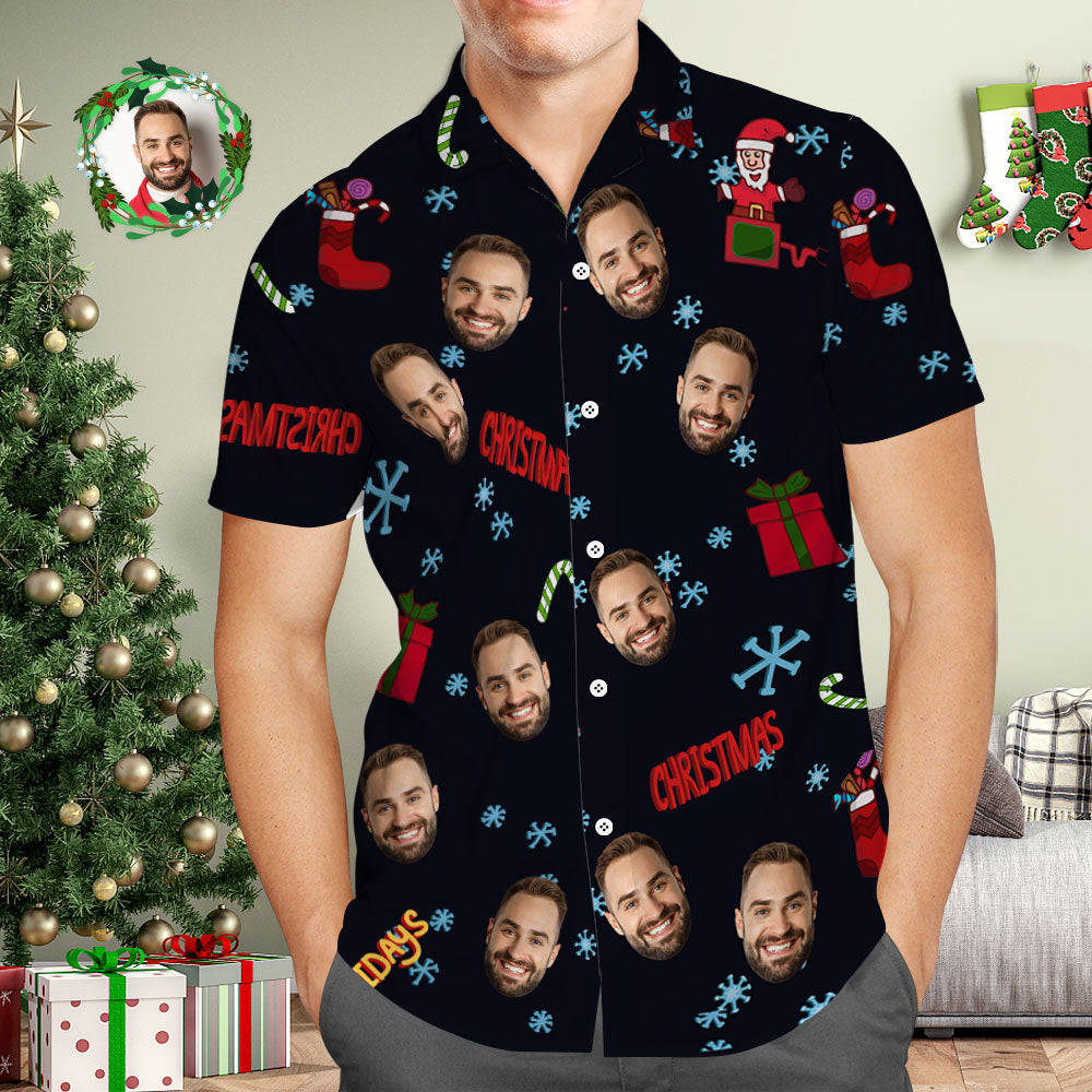Hawaii-hemd Mit Individuellem Gesicht, Personalisiertes Foto, Hawaii-hemden, Weihnachtsgeschenke Für Ihn-MyHawaiianShirtsDE