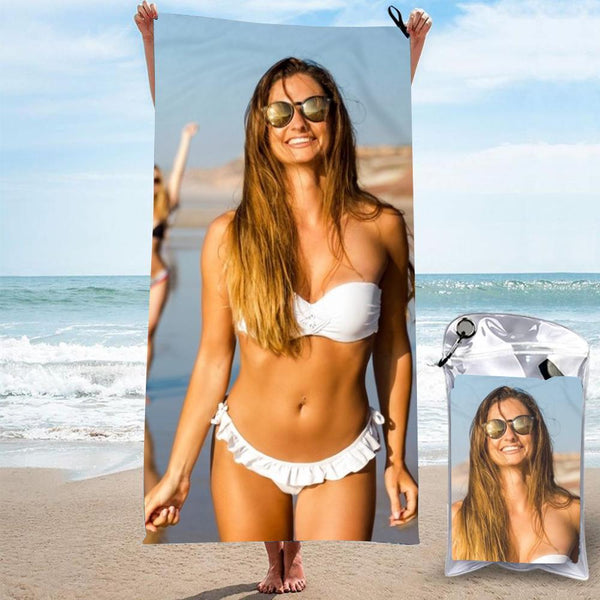 Personalisierte Bade-/strandtücher, Individuell Bedruckte Strandtücher, Schnell Trocknende, Ultrafeine Fasern Für Ihre Sexy Frauen-MyHawaiianShirtsDE