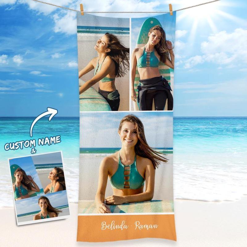 Graviertes Foto-strandtuch, Geschenk Für Freundin - MyHawaiianShirtsDE