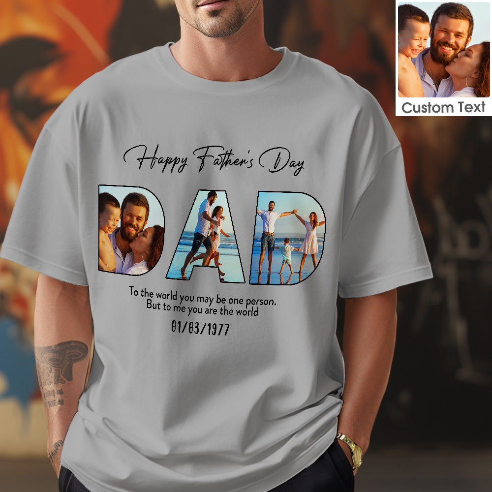 Benutzerdefiniertes T-shirt, Personalisiertes Papa-foto, Vatertagsgeschenk Für Ihn
