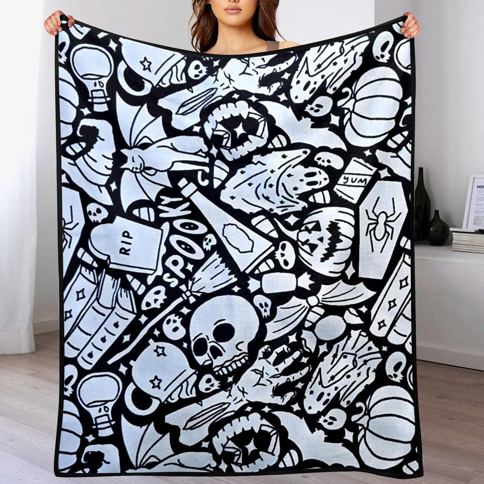 DIY-Decke Zum Ausmalen Im Skelett-Stil Mit 24 Farbmarkern, Färben Sie Ihre Eigenen Decken, Anpassbare, Waschbare Diys-Deckensets Zum Ausmalen, Sie Können Flauschigen Samt Ausmalen, Kreative Diys-Decken Zum Ausmalen Für Erwachsene - MyHawaiianShirtsDE