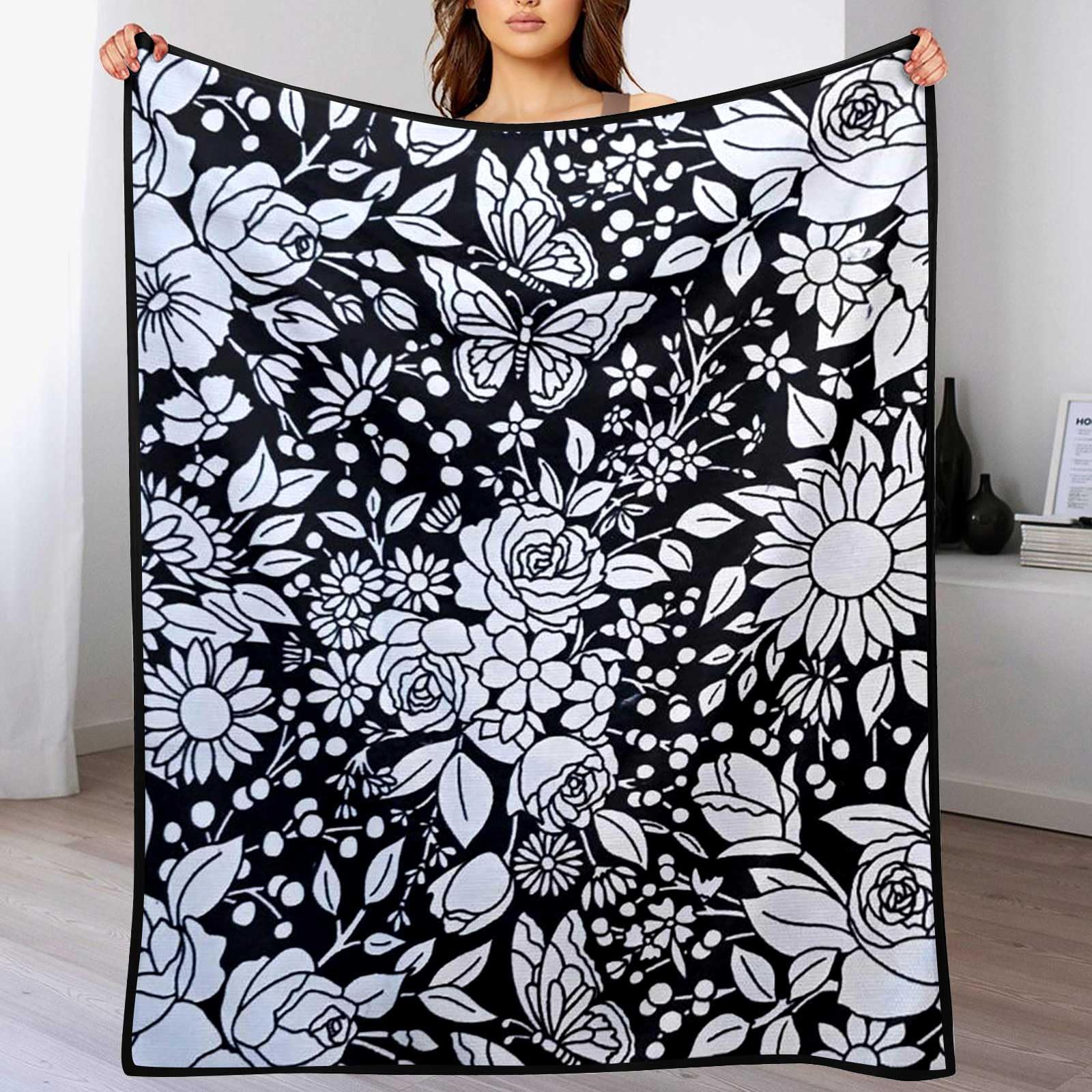 DIY-Blume-Decke Zum Ausmalen Mit 24 Farbmarkern, Färben Sie Ihre Eigenen Decken, Anpassbare, Waschbare Diy-Ausmaldecken-Sets, Sie Können Flauschigen Samt Ausmalen, Kreative Diy-Ausmaldecken Für Erwachsene - MyHawaiianShirtsDE
