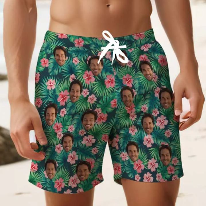 Leafy Bloom - Individuell Gestaltete Strandshorts Für Herren-MyHawaiianShirtsDE