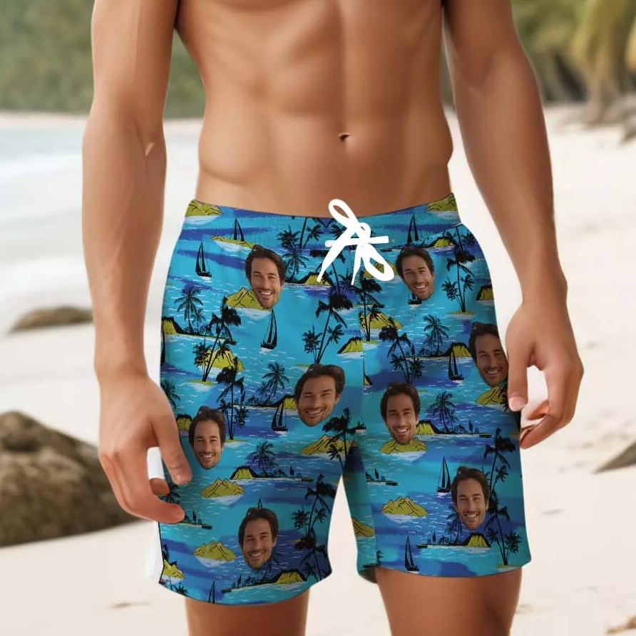 Island Blues - Individuell Gestaltete Strandshorts Für Herren-MyHawaiianShirtsDE