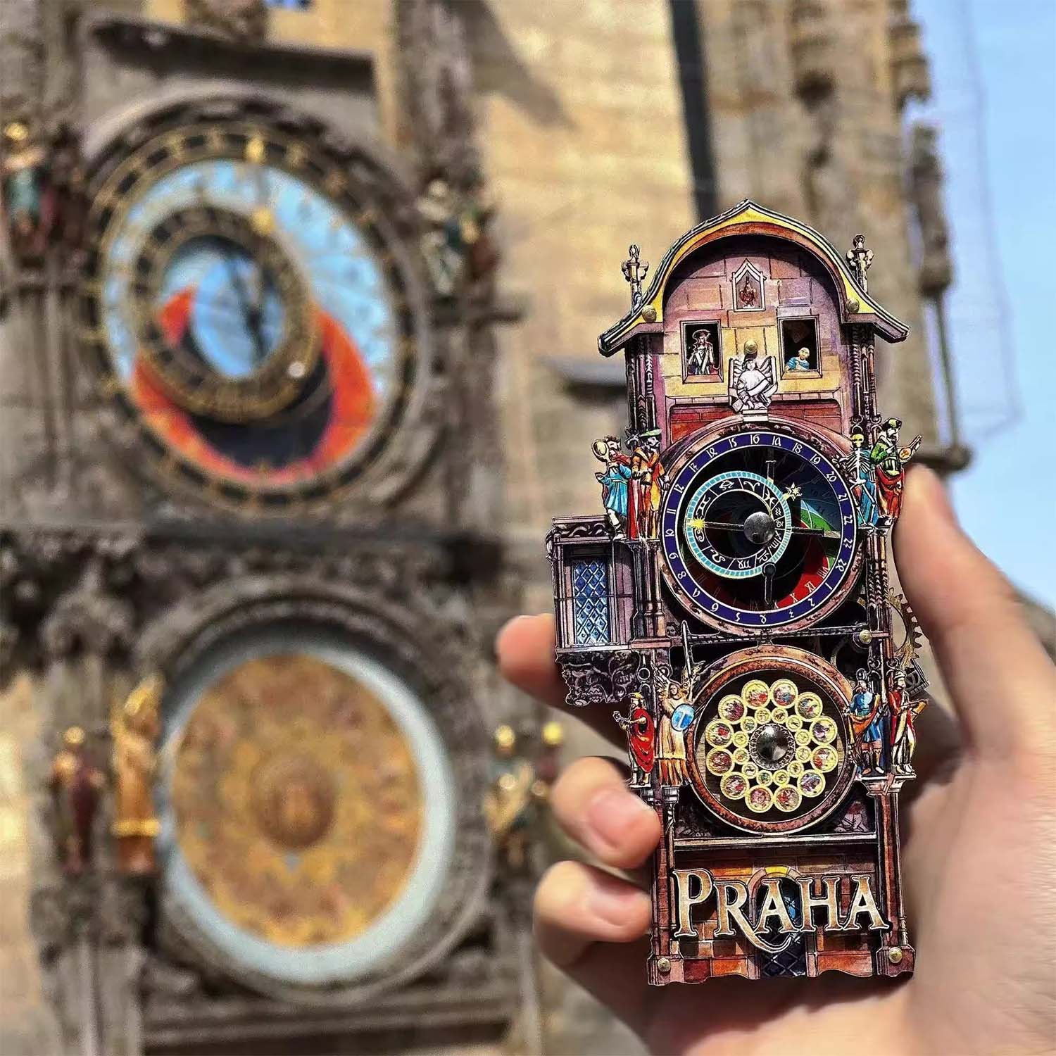 Astronomische Uhr Aus Prag – Kühlschrankmagnet – Reisegeschenk Für Tschechien