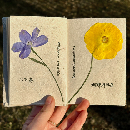 30 Sheets Vintage Botanical Pressed Flower Handmade Journal