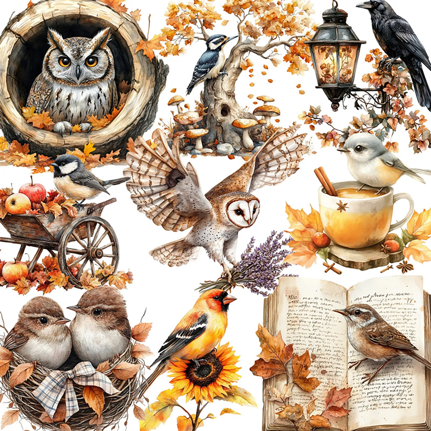 Autumn Animal Theme adhesive stickers