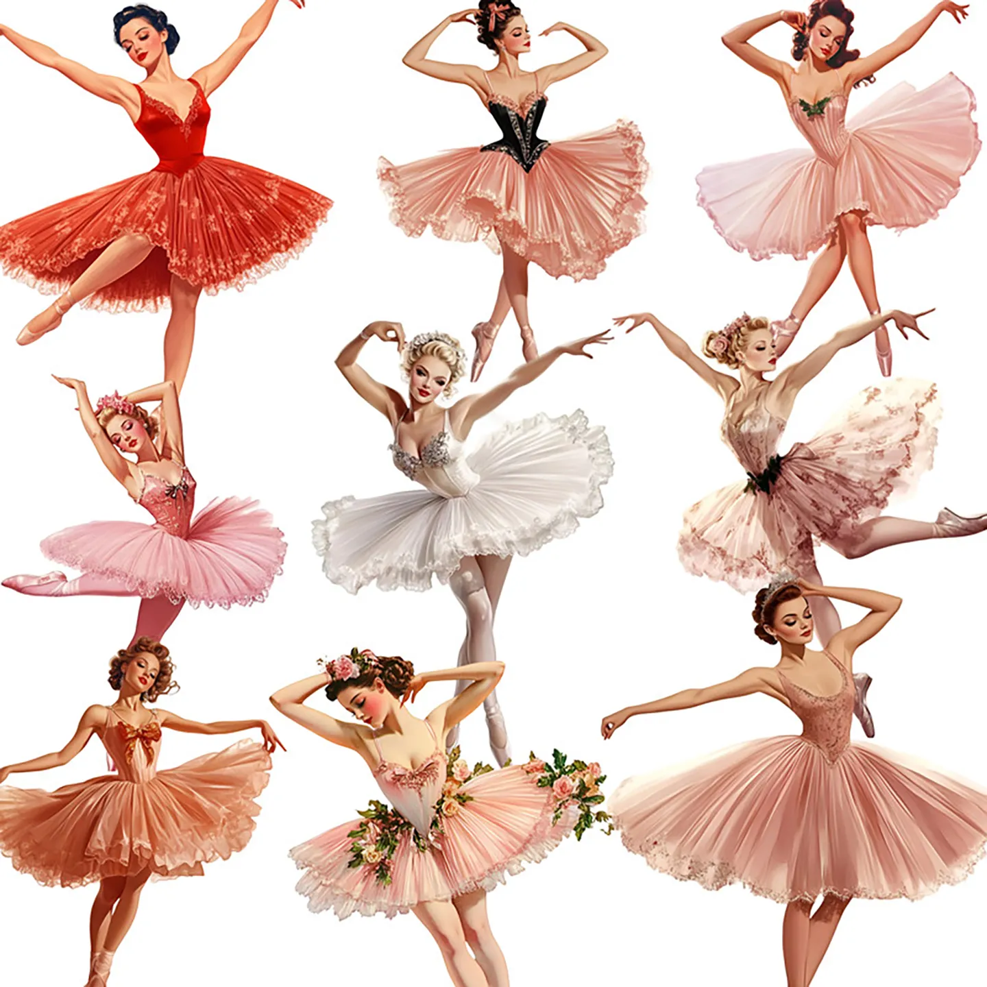 Ballet Girl Theme adhesive stickers
