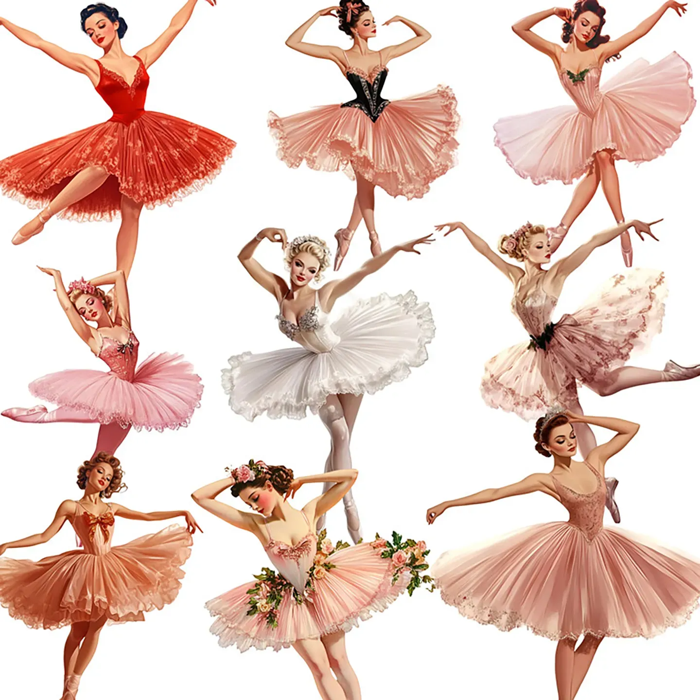 Ballet Girl Theme adhesive stickers