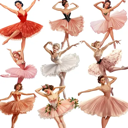 Ballet Girl Theme adhesive stickers