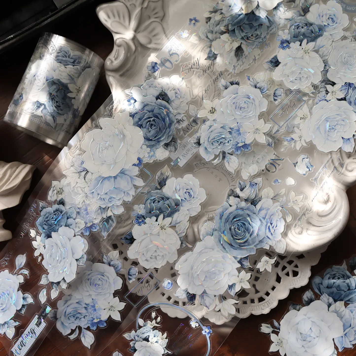 YIER Studio Blue Rose Theme PET Washi Tape 1.97*196.85 inch