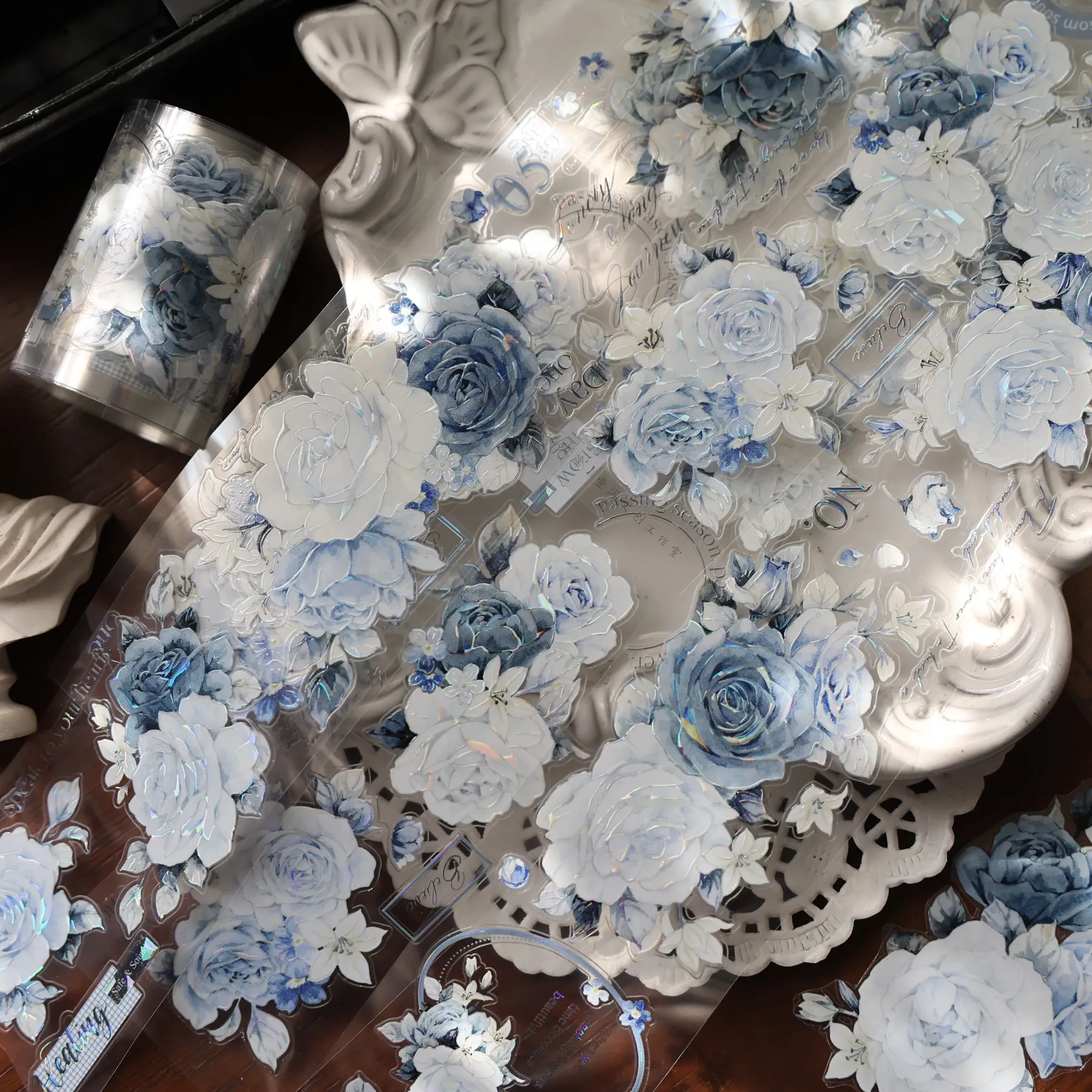 YIER Studio Blue Rose Theme PET Washi Tape 1.97*196.85 inch