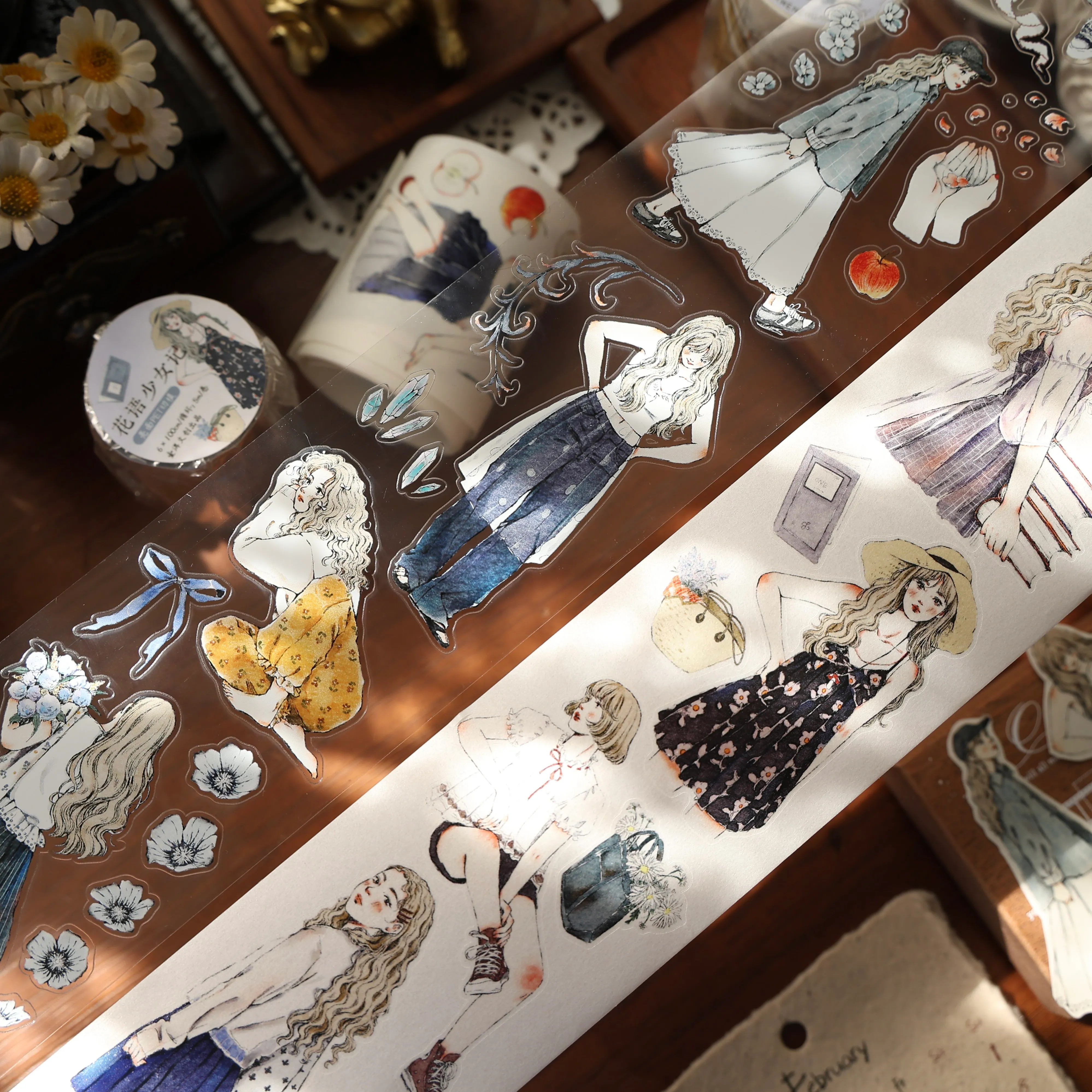 YIER Studio Girl PET Washi Tape 2.36*196.85 inch