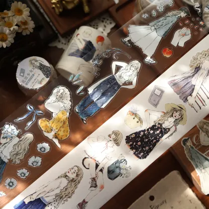 YIER Studio Girl PET Washi Tape 2.36*196.85 inch