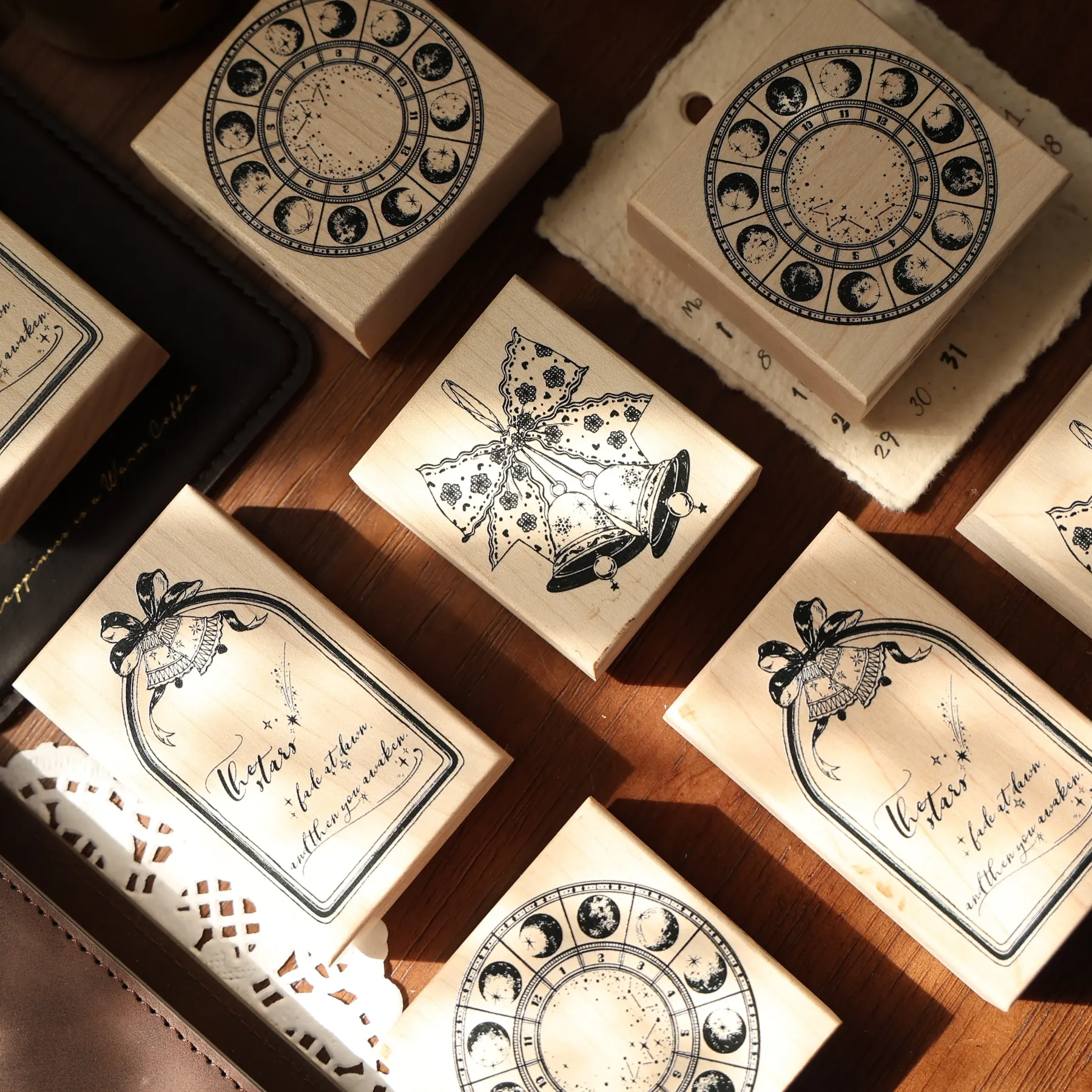 YIER Bell Window Compass Wood Stamp