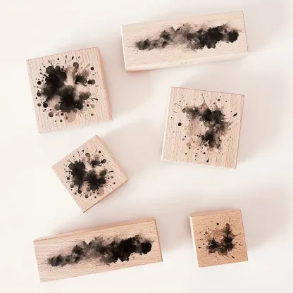 Bold Ink Staining Theme Art Wooden Stamp