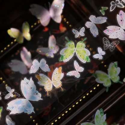YIER Studio Pre-cut Dreamlike Butterfly PET Tape 2.17*196.85 inch