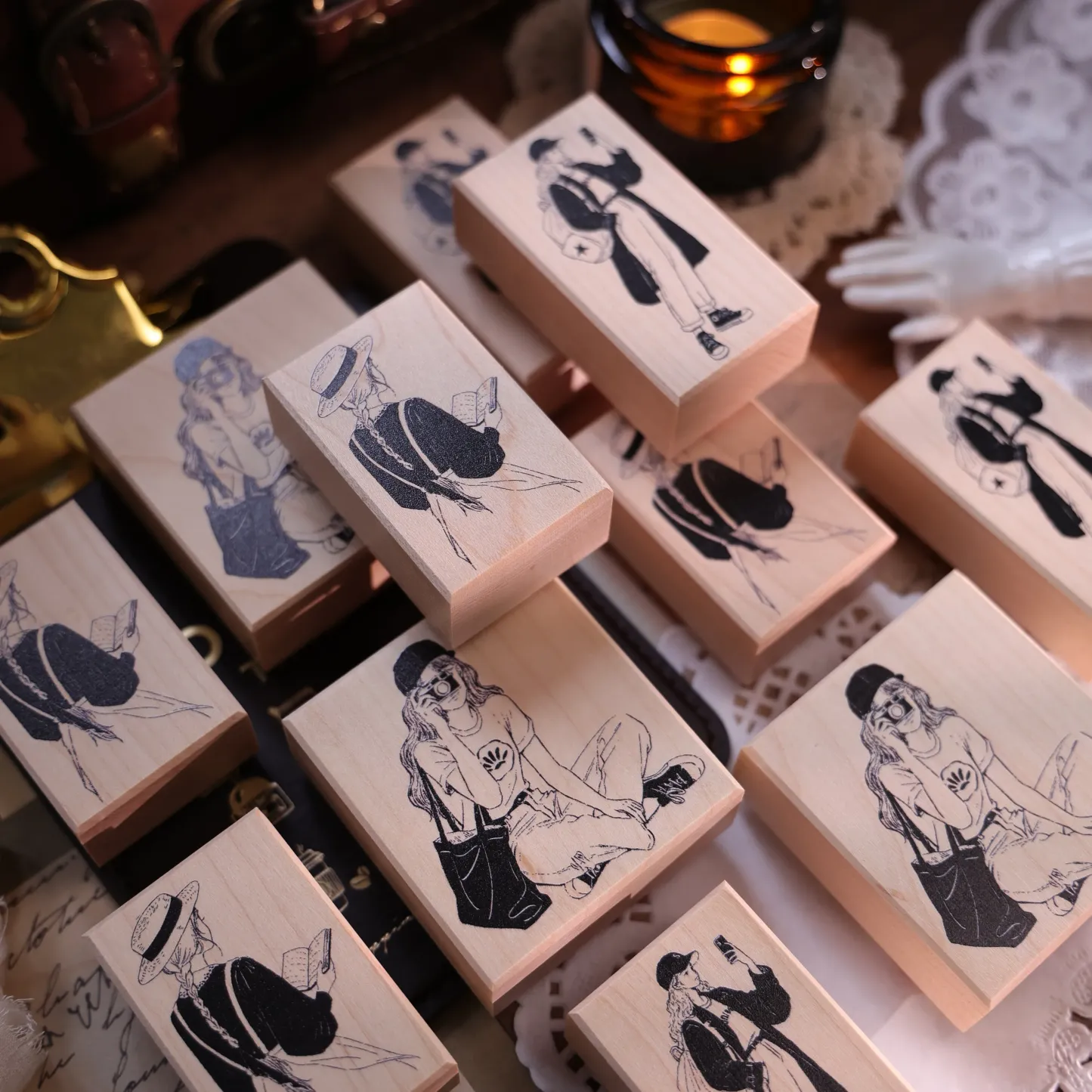YIER Studio Girl Wooden Stamp