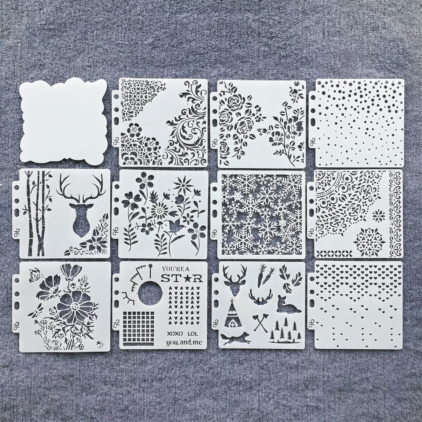 1Pc Cloud, Snowflake, Floral, Deer Elements Scrapbook Hollow Stencil Template