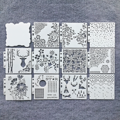 1Pc Cloud, Snowflake, Floral, Deer Elements Scrapbook Hollow Stencil Template