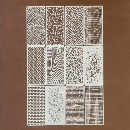 12Pcs Wood Texture on the Wall Stencils 8.66*4.13 inch