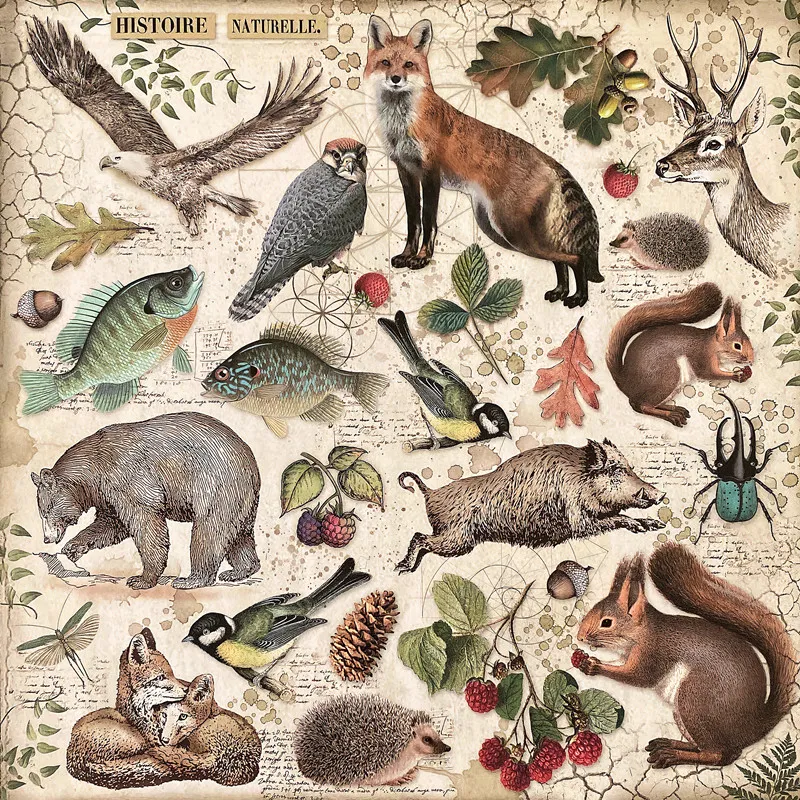Retro animal adhesive stickers
