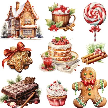Christmas Baking Theme adhesive stickers